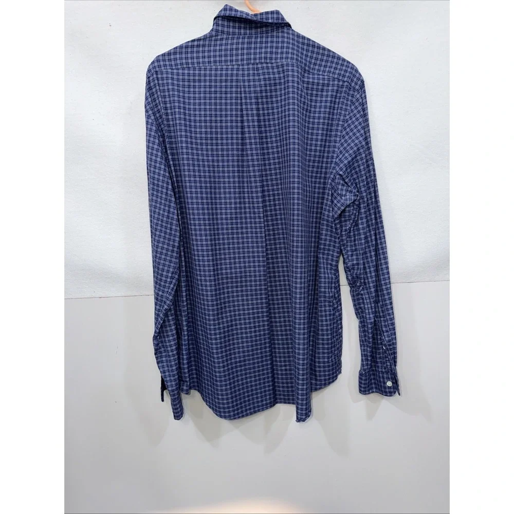 Polo Ralph Lauren Men's Blue Multi Plaid Print Classic Fit Button Front Shirt XL